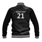 New Zealand Cricket Custom Baseball Jacket Potae Pango Black Fern Pattern