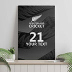 New Zealand Cricket Custom Canvas Wall Art Potae Pango Black Fern Pattern