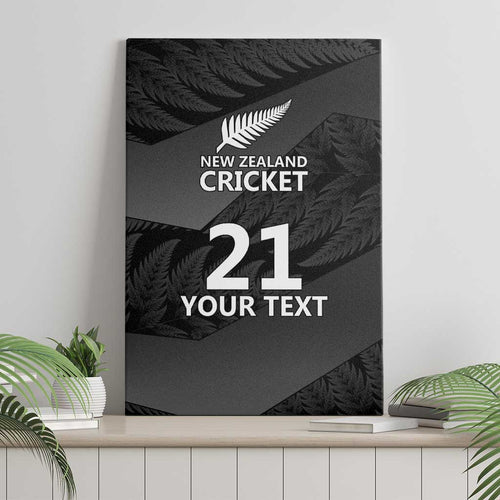 New Zealand Cricket Custom Canvas Wall Art Potae Pango Black Fern Pattern