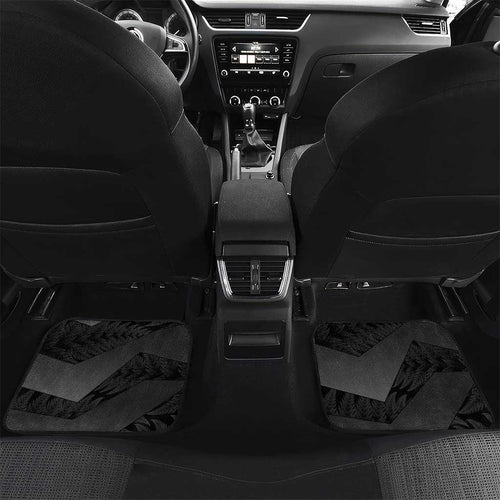 New Zealand Cricket Custom Car Mats Potae Pango Black Fern Pattern
