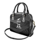 New Zealand Cricket Custom Shoulder Handbag Potae Pango Black Fern Pattern