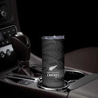 New Zealand Cricket Custom Skinny Tumbler Potae Pango Black Fern Pattern