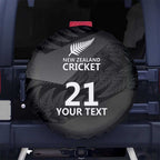 New Zealand Cricket Custom Spare Tire Cover Potae Pango Black Fern Pattern