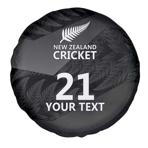 New Zealand Cricket Custom Spare Tire Cover Potae Pango Black Fern Pattern