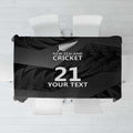New Zealand Cricket Custom Tablecloth Potae Pango Black Fern Pattern