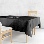 New Zealand Cricket Custom Tablecloth Potae Pango Black Fern Pattern