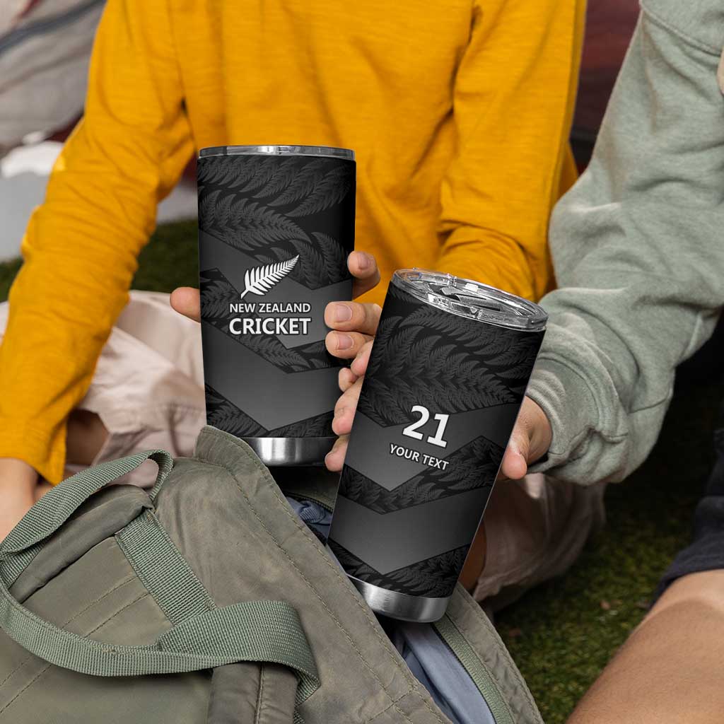 New Zealand Cricket Custom Tumbler Cup Potae Pango Black Fern Pattern