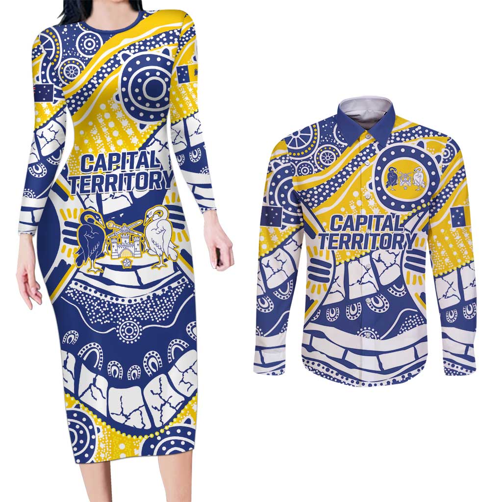 Australian Capital Territory Couples Matching Long Sleeve Bodycon Dress and Long Sleeve Button Shirt For The King The Law And The People