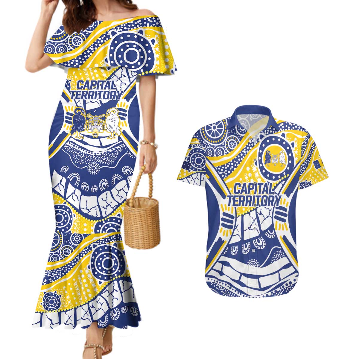 Australian Capital Territory Couples Matching Mermaid Dress and Hawaiian Shirt For The King The Law And The People