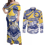 Australian Capital Territory Couples Matching Off Shoulder Maxi Dress and Long Sleeve Button Shirt For The King The Law And The People