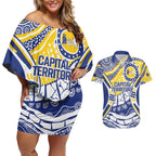 Australian Capital Territory Couples Matching Off Shoulder Short Dress and Hawaiian Shirt For The King The Law And The People