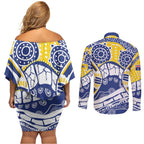 Australian Capital Territory Couples Matching Off Shoulder Short Dress and Long Sleeve Button Shirt For The King The Law And The People