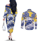 Australian Capital Territory Couples Matching Off The Shoulder Long Sleeve Dress and Long Sleeve Button Shirt For The King The Law And The People