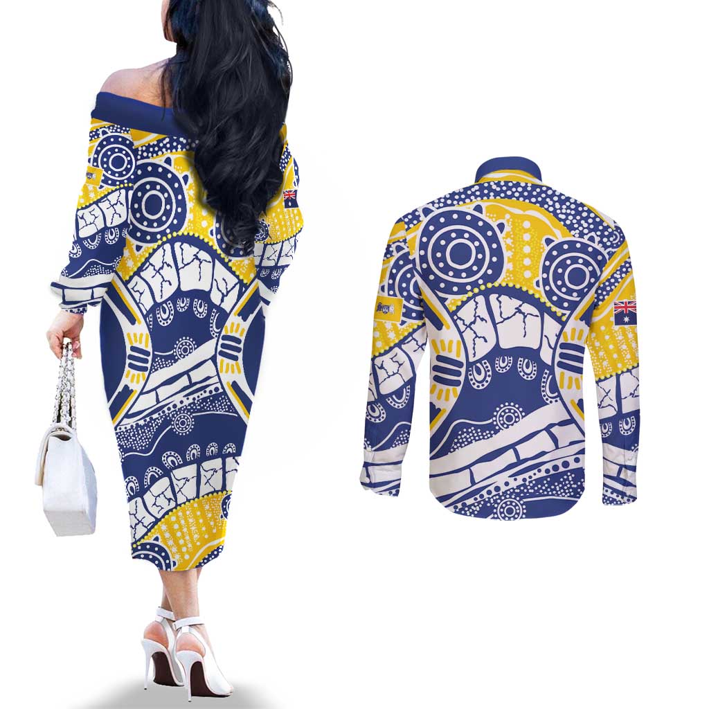 Australian Capital Territory Couples Matching Off The Shoulder Long Sleeve Dress and Long Sleeve Button Shirt For The King The Law And The People