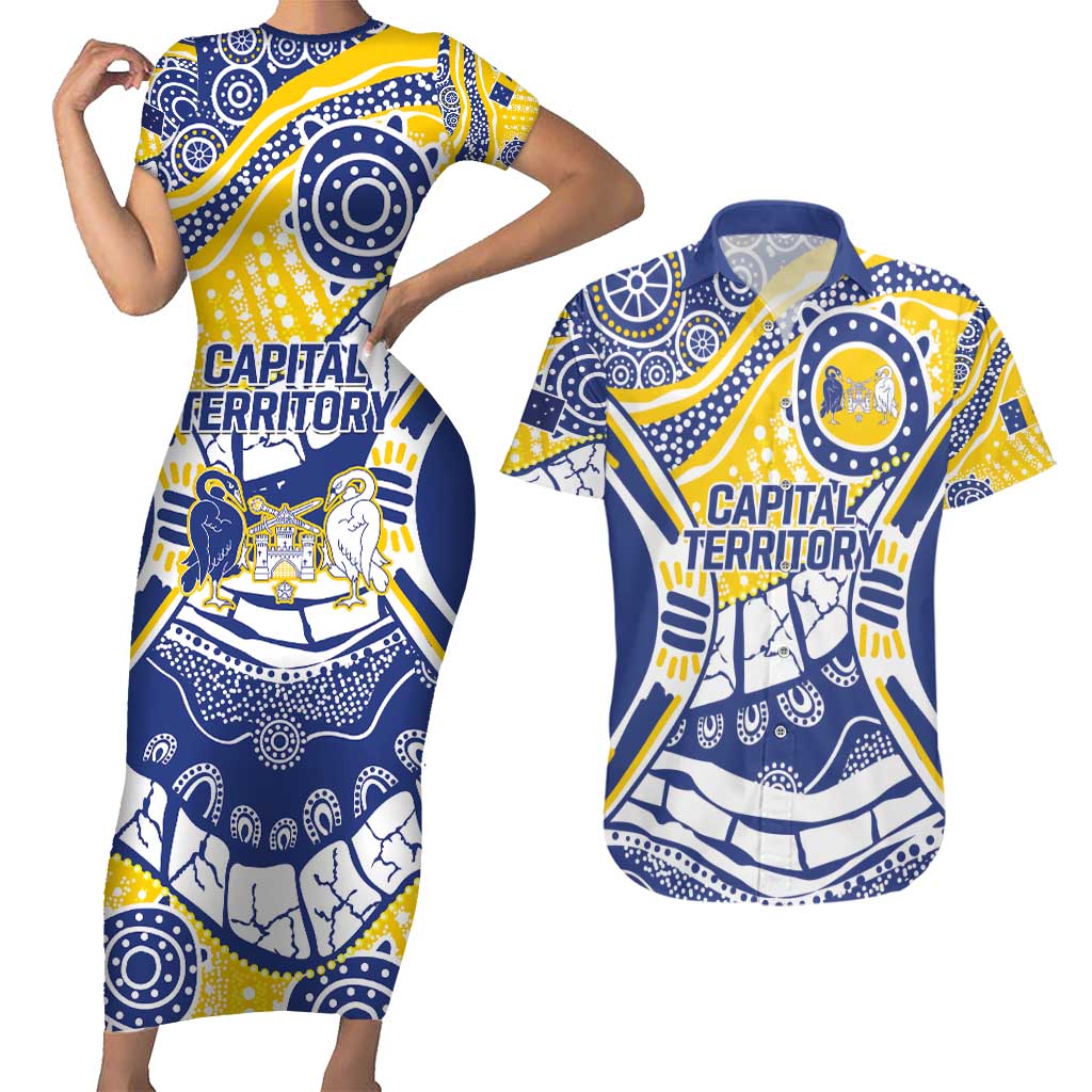 Australian Capital Territory Couples Matching Short Sleeve Bodycon Dress and Hawaiian Shirt For The King The Law And The People