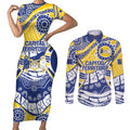 Australian Capital Territory Couples Matching Short Sleeve Bodycon Dress and Long Sleeve Button Shirt For The King The Law And The People