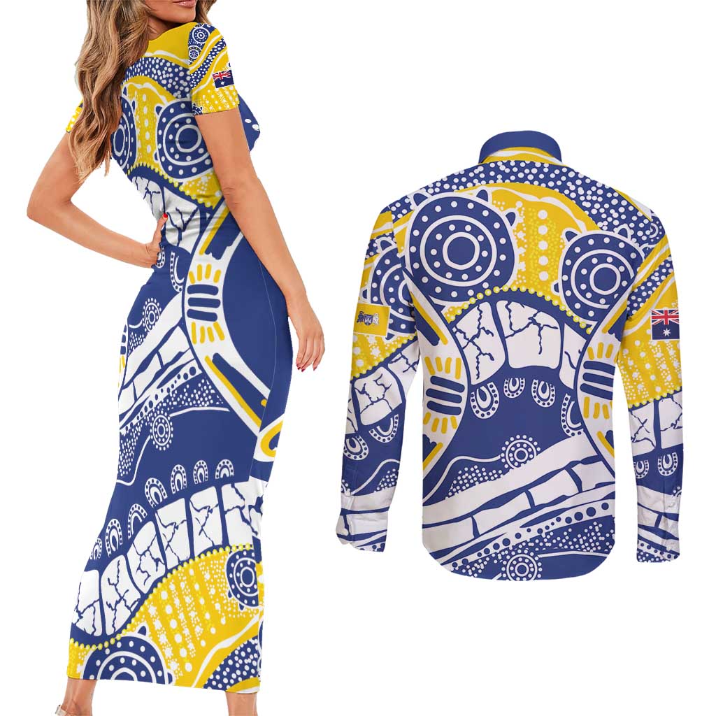 Australian Capital Territory Couples Matching Short Sleeve Bodycon Dress and Long Sleeve Button Shirt For The King The Law And The People