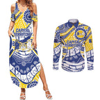 Australian Capital Territory Couples Matching Summer Maxi Dress and Long Sleeve Button Shirt For The King The Law And The People