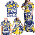 Australian Capital Territory Family Matching Off Shoulder Maxi Dress and Hawaiian Shirt For The King The Law And The People