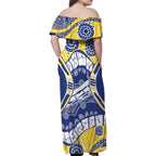 Australian Capital Territory Family Matching Off Shoulder Maxi Dress and Hawaiian Shirt For The King The Law And The People
