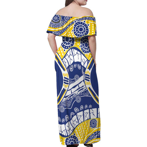 Australian Capital Territory Family Matching Off Shoulder Maxi Dress and Hawaiian Shirt For The King The Law And The People