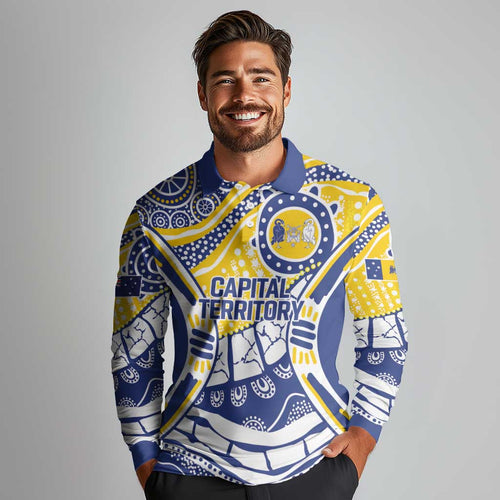 Australian Capital Territory Long Sleeve Polo Shirt For The King The Law And The People