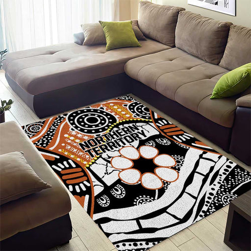 Australian Northern Territory Area Rug Aboriginal with Sturt's Desert Rose