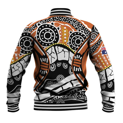 Australian Northern Territory Baseball Jacket Aboriginal with Sturt's Desert Rose