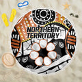 Australian Northern Territory Beach Blanket Aboriginal with Sturt's Desert Rose