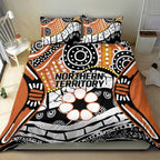 Australian Northern Territory Bedding Set Aboriginal with Sturt's Desert Rose