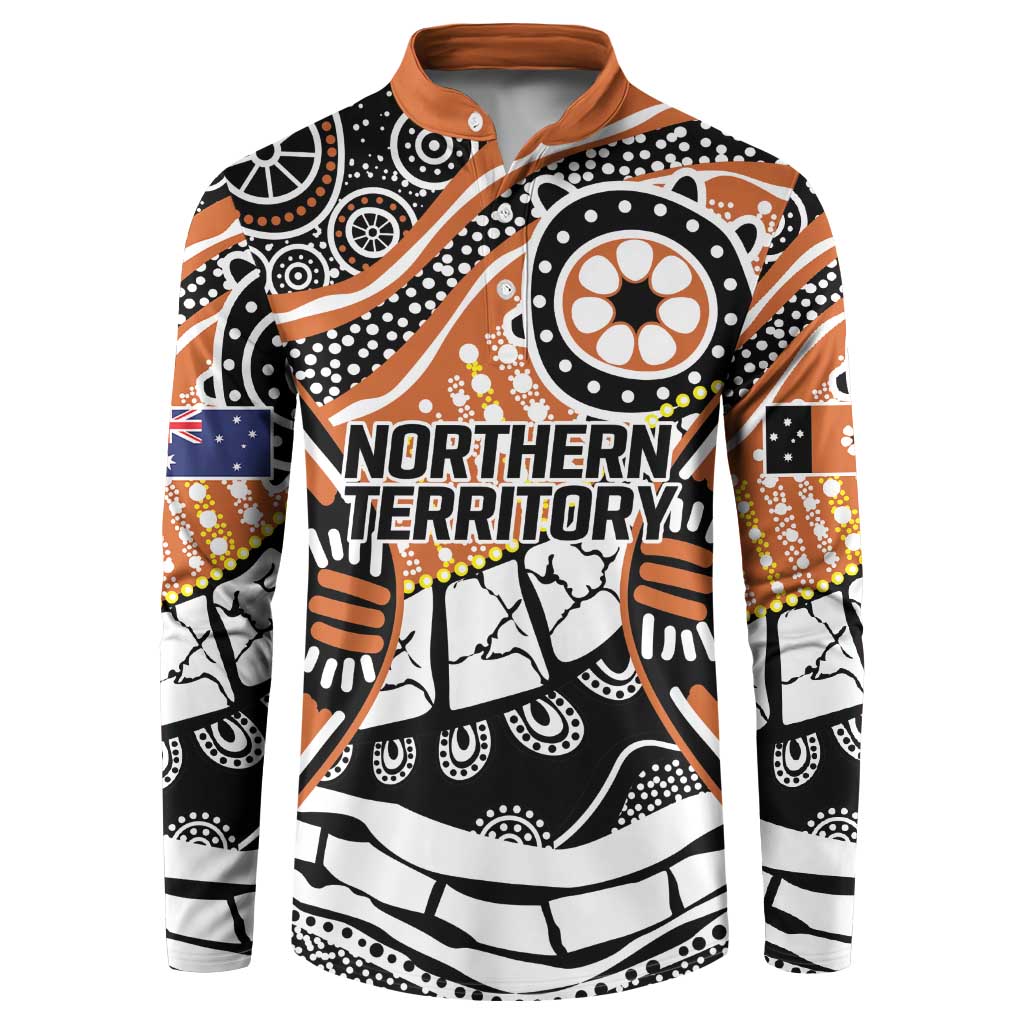 Australian Northern Territory Button Sweatshirt Aboriginal with Sturt's Desert Rose
