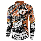 Australian Northern Territory Button Sweatshirt Aboriginal with Sturt's Desert Rose