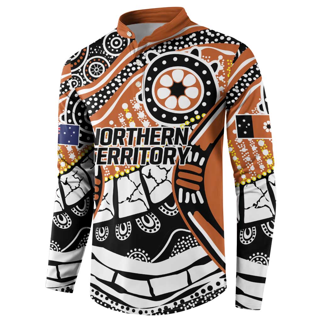 Australian Northern Territory Button Sweatshirt Aboriginal with Sturt's Desert Rose