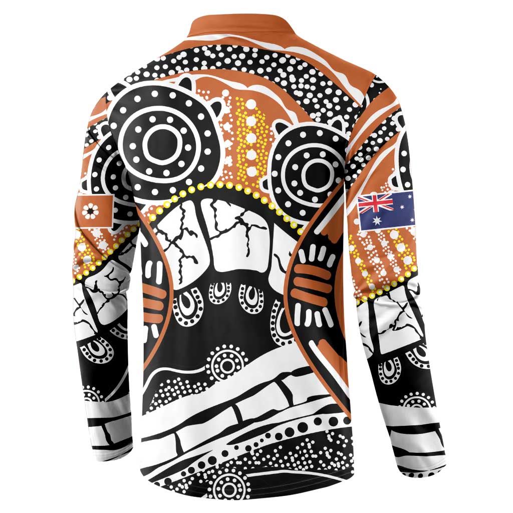Australian Northern Territory Button Sweatshirt Aboriginal with Sturt's Desert Rose
