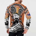 Australian Northern Territory Button Sweatshirt Aboriginal with Sturt's Desert Rose