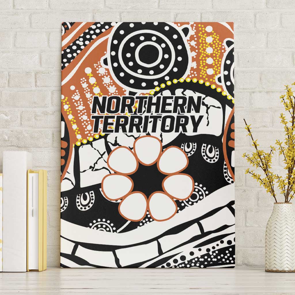 Australian Northern Territory Canvas Wall Art Aboriginal with Sturt's Desert Rose