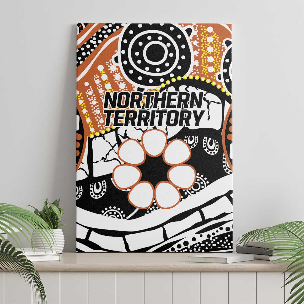 Australian Northern Territory Canvas Wall Art Aboriginal with Sturt's Desert Rose