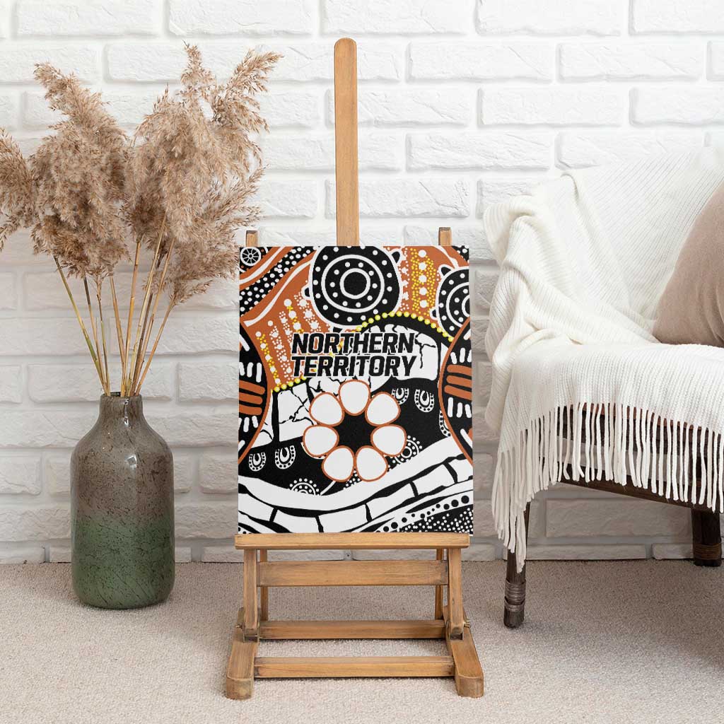 Australian Northern Territory Canvas Wall Art Aboriginal with Sturt's Desert Rose