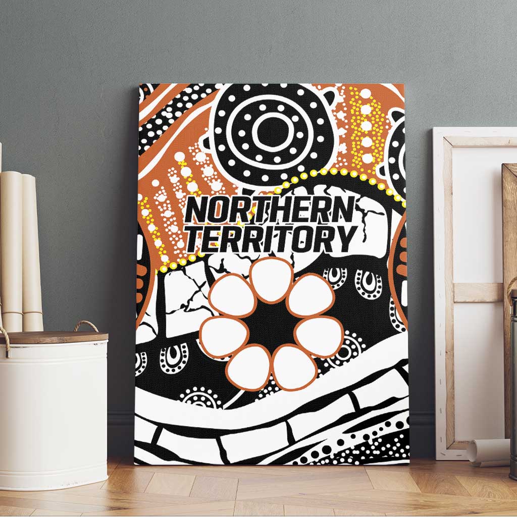 Australian Northern Territory Canvas Wall Art Aboriginal with Sturt's Desert Rose