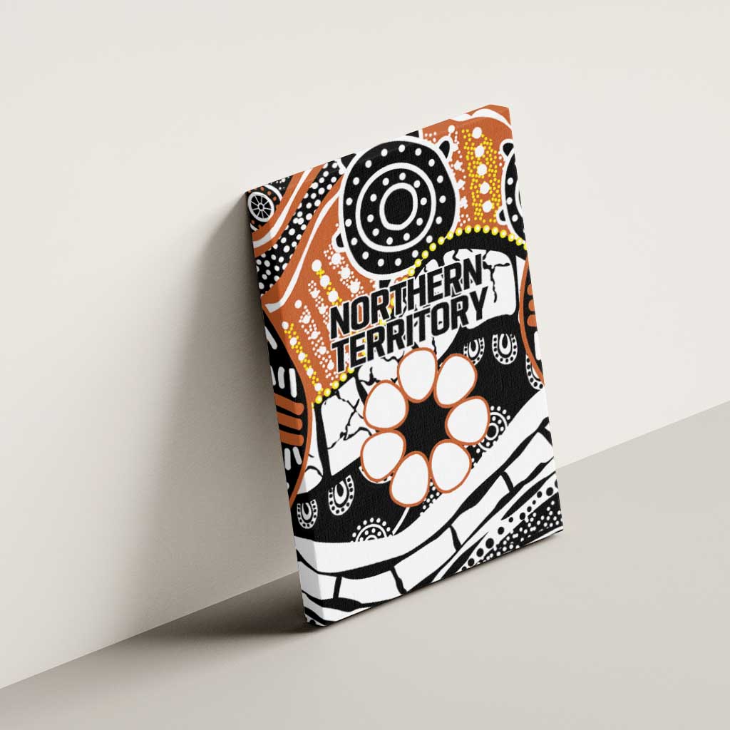 Australian Northern Territory Canvas Wall Art Aboriginal with Sturt's Desert Rose