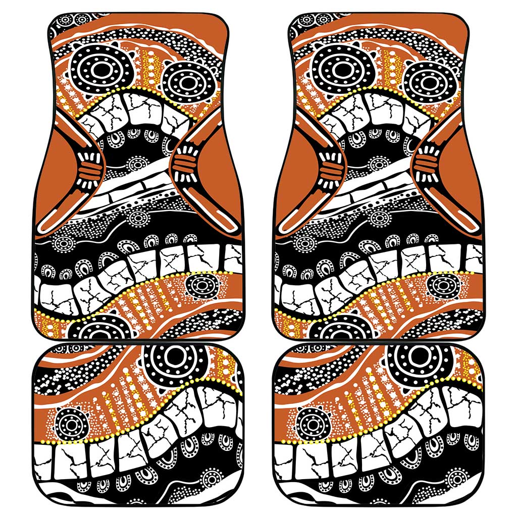 Australian Northern Territory Car Mats Aboriginal with Sturt's Desert Rose