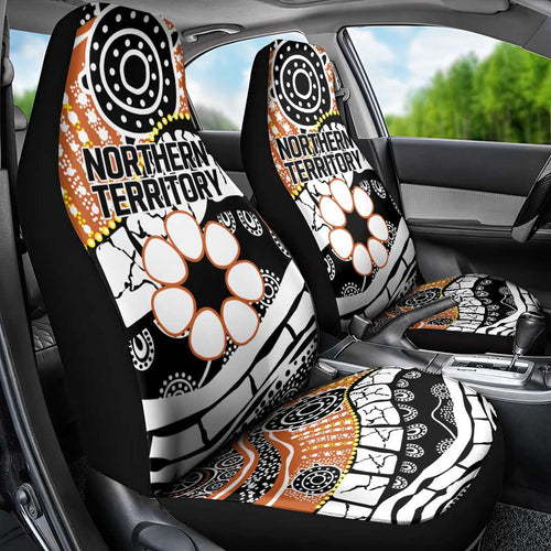 Australian Northern Territory Car Seat Cover Aboriginal with Sturt's Desert Rose