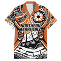 Australian Northern Territory Family Matching Off The Shoulder Long Sleeve Dress and Hawaiian Shirt Aboriginal with Sturt's Desert Rose