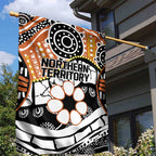 Australian Northern Territory Garden Flag Aboriginal with Sturt's Desert Rose