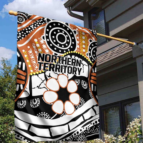 Australian Northern Territory Garden Flag Aboriginal with Sturt's Desert Rose