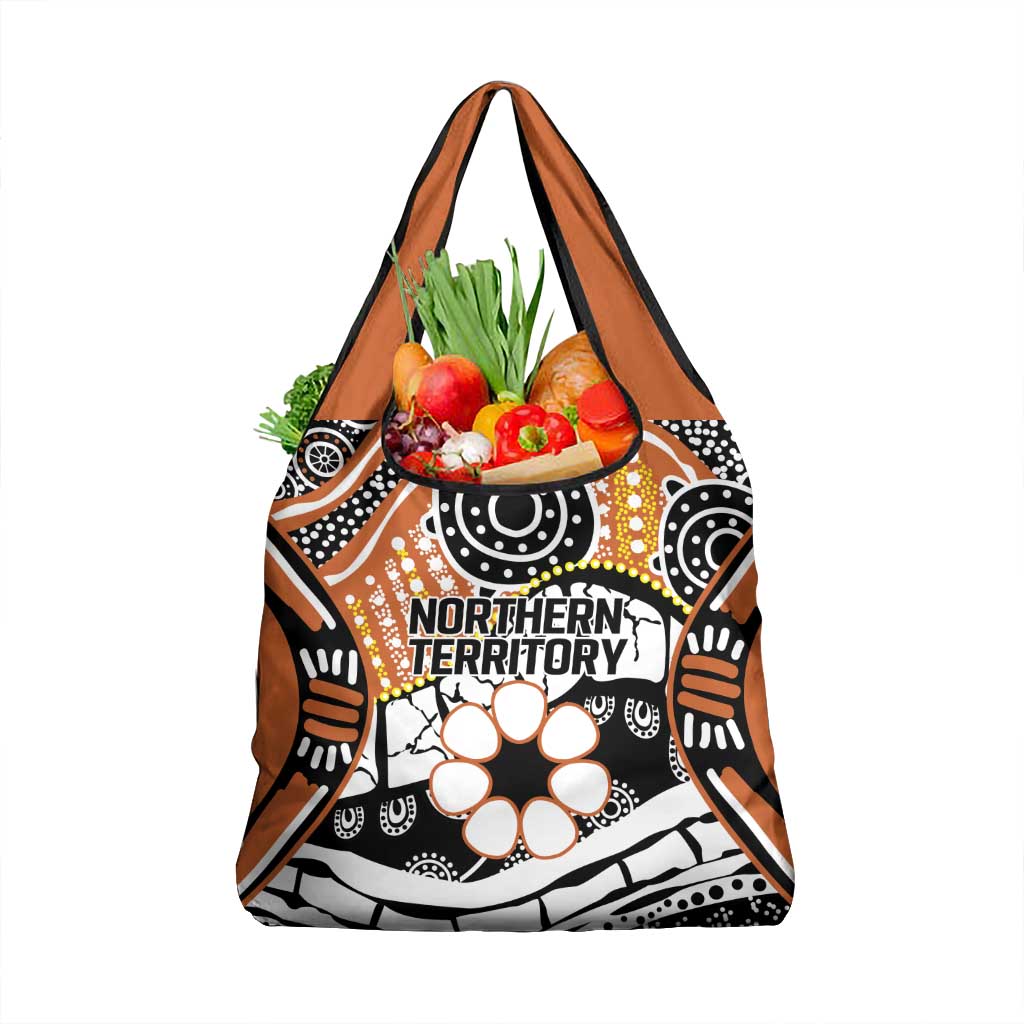 Australian Northern Territory Grocery Bag Aboriginal with Sturt's Desert Rose