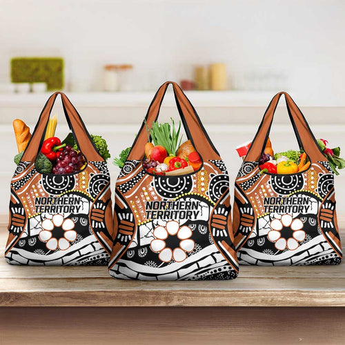 Australian Northern Territory Grocery Bag Aboriginal with Sturt's Desert Rose