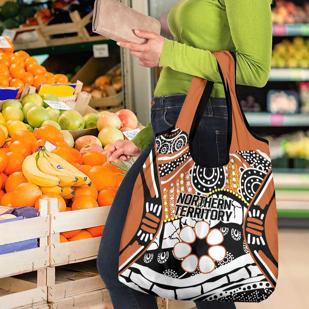 Australian Northern Territory Grocery Bag Aboriginal with Sturt's Desert Rose