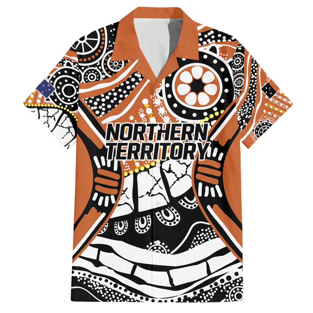 Australian Northern Territory Hawaiian Shirt Aboriginal with Sturt's Desert Rose