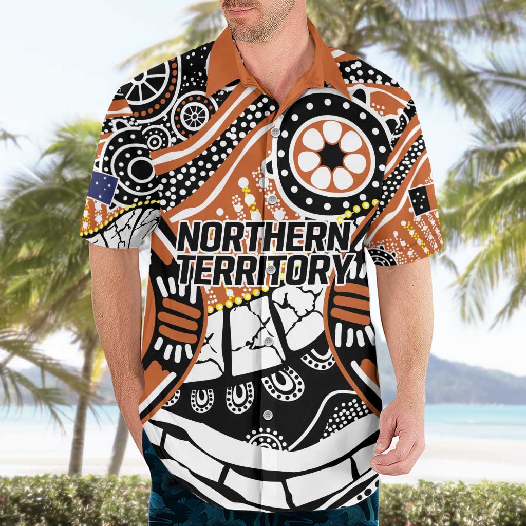 Australian Northern Territory Hawaiian Shirt Aboriginal with Sturt's Desert Rose
